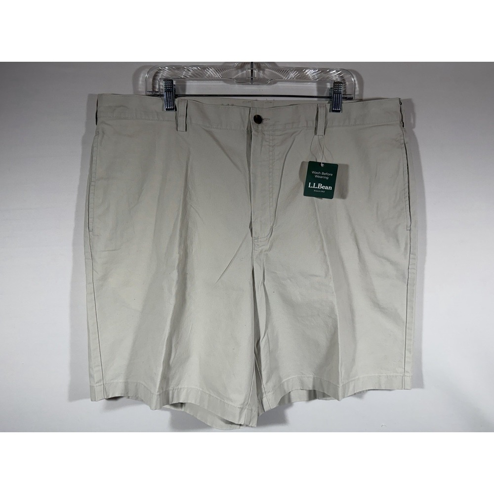 LL Bean Chino Shorts Mens 40 Khaki Cotton Flat Front Classic Gorpcore